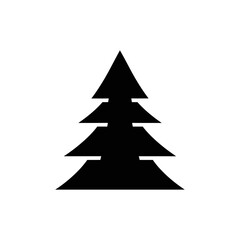 Obraz premium Simple black silhouette of a stylized Christmas tree.