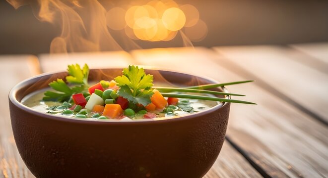 Sopa Soto picante y salada servida fresca