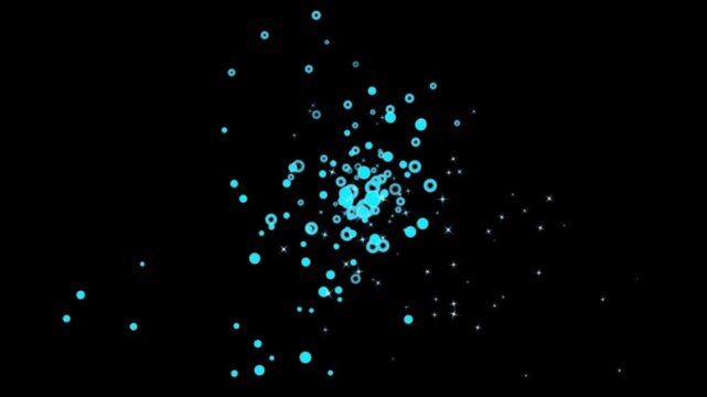 Bubbles pop shine animation, twinkling starlight line 4k animation , blinking cartoon stars, star sparkle vector doodles, glowing light effect, retro shine movement on black screen background