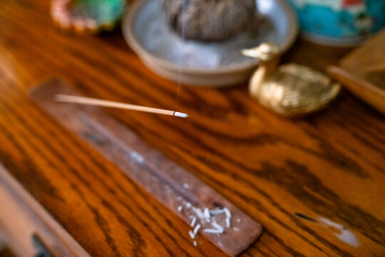 burning incense 