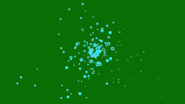 Bubbles pop shine animation, twinkling starlight line 4k animation , blinking cartoon stars, star sparkle vector doodles, glowing light effect, retro shine movement on green screen background