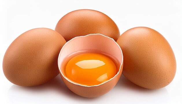 Huevos De Gallina Aislados Sobre Un Fondo Blanco
