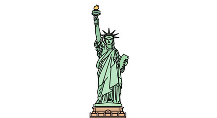 Iconic Statue of Liberty standing tall with torch held high © Sego