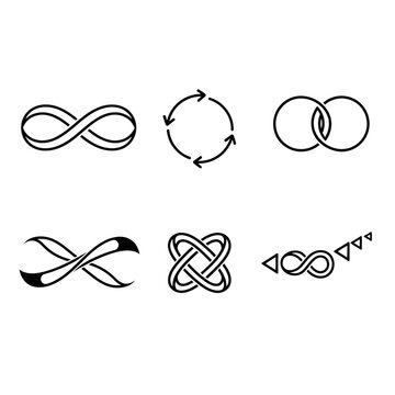 Collection of Infinity Symbols and Abstract Shapes.