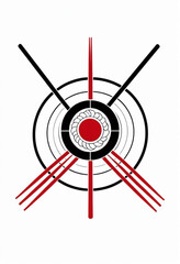 Abstract Art with Red and Black Circles