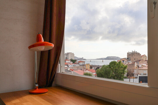 Stunning Coastal View From a Stylish Interior bye the sea