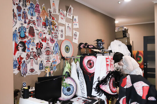 woman's clothing designer's room