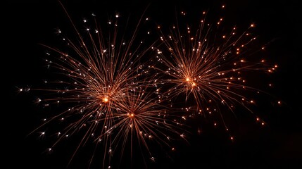Obraz premium Bright fireworks burst across the dark night sky.
