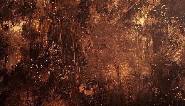 Abstract textured background with rich brown tones and golden speckles creating a warm, artistic atmosphere
