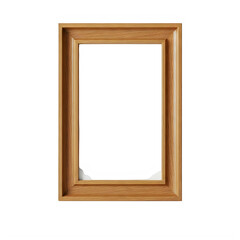Fototapeta premium Empty wooden frame with inner shadow isolated on transparent background