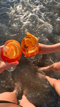 Cheers by the Ocean with Refreshing Drinks
