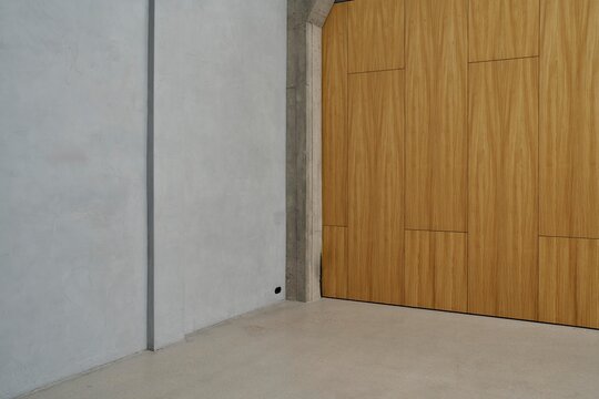 Modern Interior Design Featuring Wooden Accents and Concrete Walls