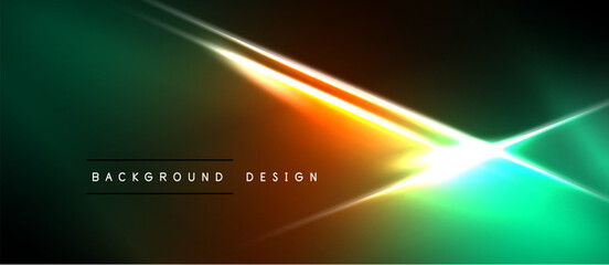 Obraz premium Abstract neon background. Vibrant gradients, dynamic lines create modern visual effect. Dark space emphasizes bright illumination.