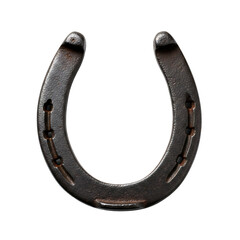 A rusty old horseshoe on transparent background