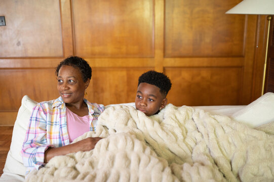 Grandmother finds something to watch with grandson