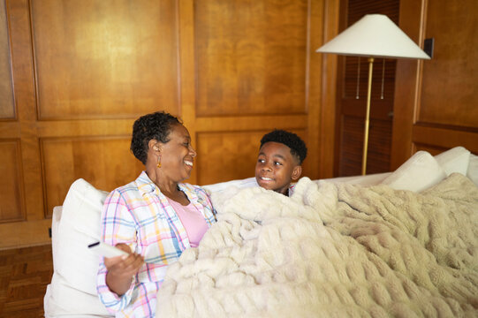 Grandmother finds something to watch with grandson