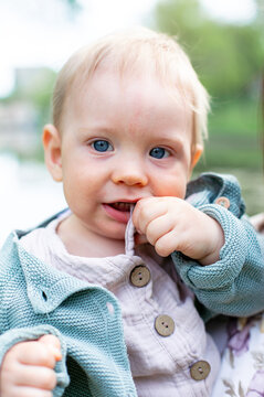 portrait of a blond baby