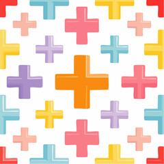 Obraz premium vector seamless cross or plus pattern with changeable background color for the crosses