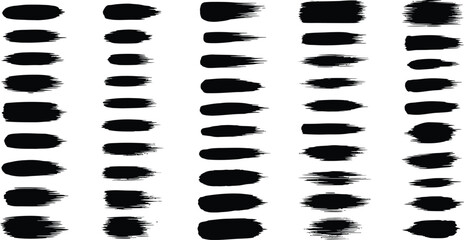 Naklejka premium A collection of black brush strokes on a white background used for artistic expression and design purposes