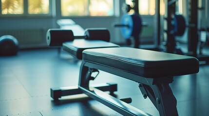 Fototapeta premium A photo of a workout bench in a fitness studio.