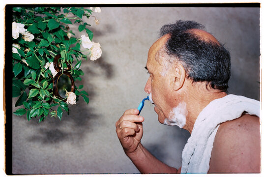 A morning shaving routine