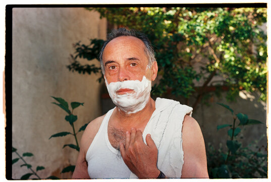 A morning shaving routine