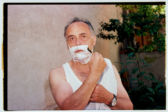 A morning shaving routine