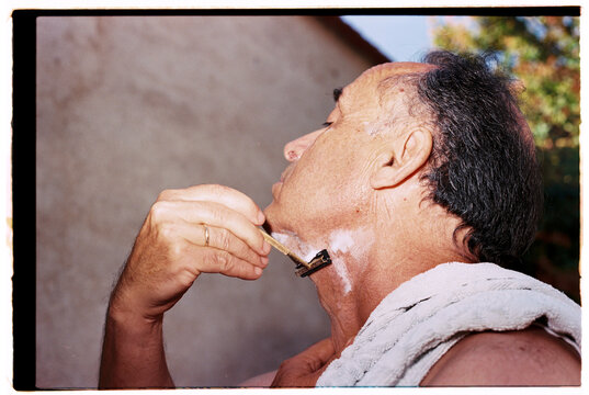 A morning shaving routine