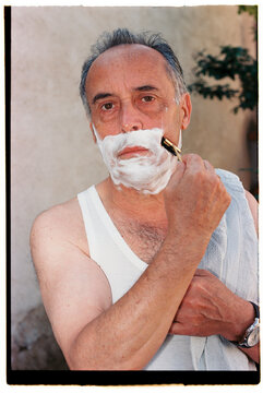 A morning shaving routine