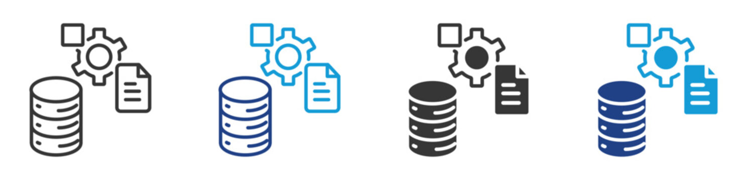 dataset icon set multiple style collection	
