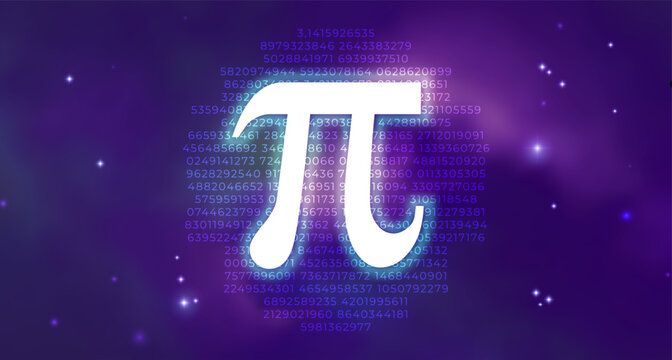 Pi day. Science Space Illustration. Iinfinitely concept