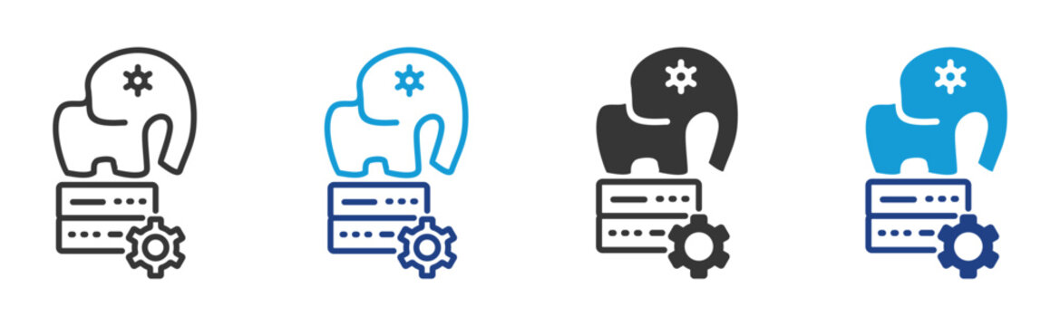 hadoop icon set multiple style collection	