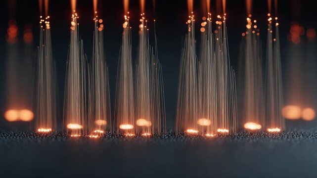 Abstract light trails futuristic digital data transmission illustration