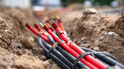 Electrical Wiring in Underground Trenching for Utility Installation Work