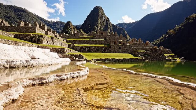 Machu Picchu ancient Inca ruins landscape.