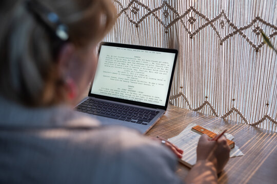 Writer working on script 