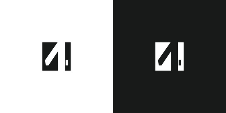 Creative number four logo design with unique concept premium vector