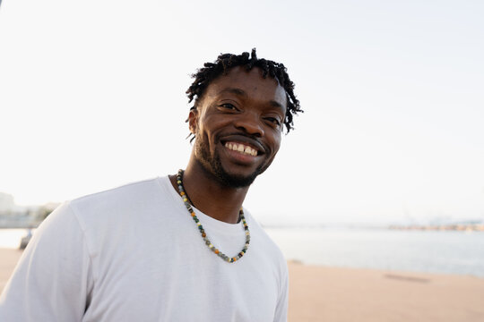 Close-up of a man at golden hour