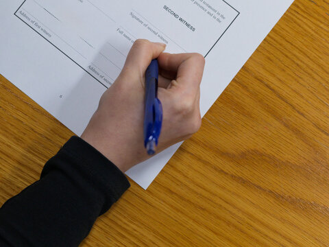 Signing an Important Document