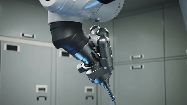 Robotic Surgical Arm Moving in Modern Operating Room
