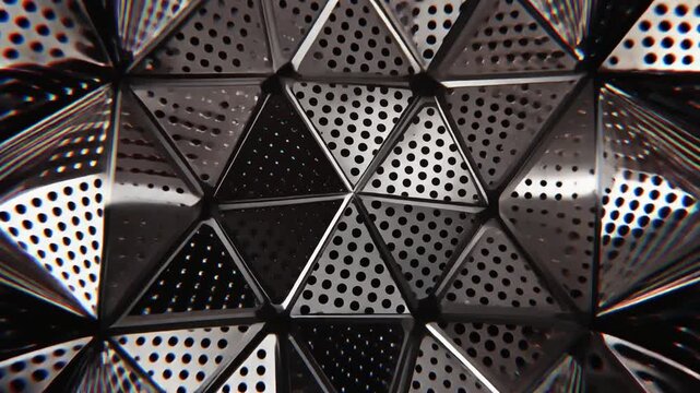 Abstract Metallic Perforated Triangle Pattern Generative AI