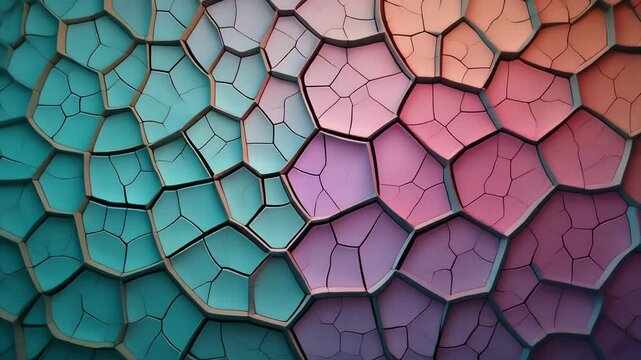 Vibrant Colorful Geometric Cracked Pattern Generative AI
