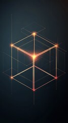 Fototapeta premium Geometric design features intricate lines and dots abstract pattern displays connected lines and dot formations