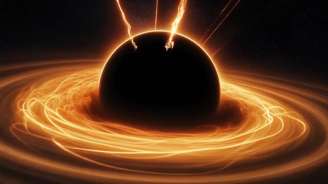 Cinematic Visualization of a Black Hole with Glowing Accretion Disk Generative AI
