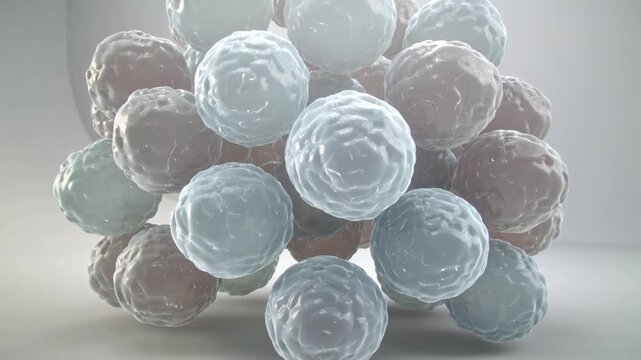 Adipose Fat Cells Shrinking in Clean Medical Visualization