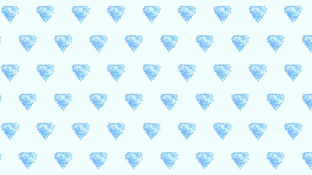 Abstract Geometric Diamond Pattern on Light Background 4K Animated Blue Pastel Elegant Seamless Loop Motion Background