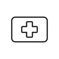 Obraz premium First Aid Kit Icon Simple Line Art.