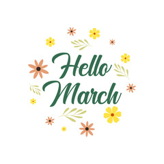 Obraz premium Fresh March vector illustration featuring seasonal transition vibes with light spring elements, perfect for banners, social media, and greeting designs.
