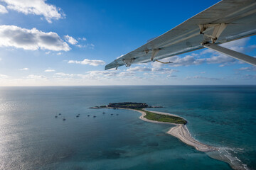 Naklejka premium Seaplane view of Fort Jefferson at Dry Tortugas National Park