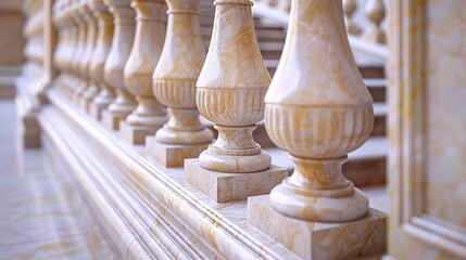 Fototapeta premium A photo of an intricate marble staircase